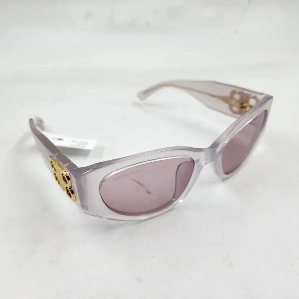 Balenciaga Asian Fit Sunglasses Women's 55 Transparent White - Picture 4 of 15